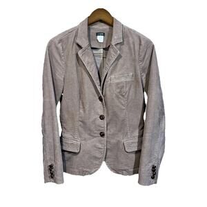 J Crew Corduroy Y2K Blazer Jacket Women's Small Beige Tan Preppy Stretch Boho